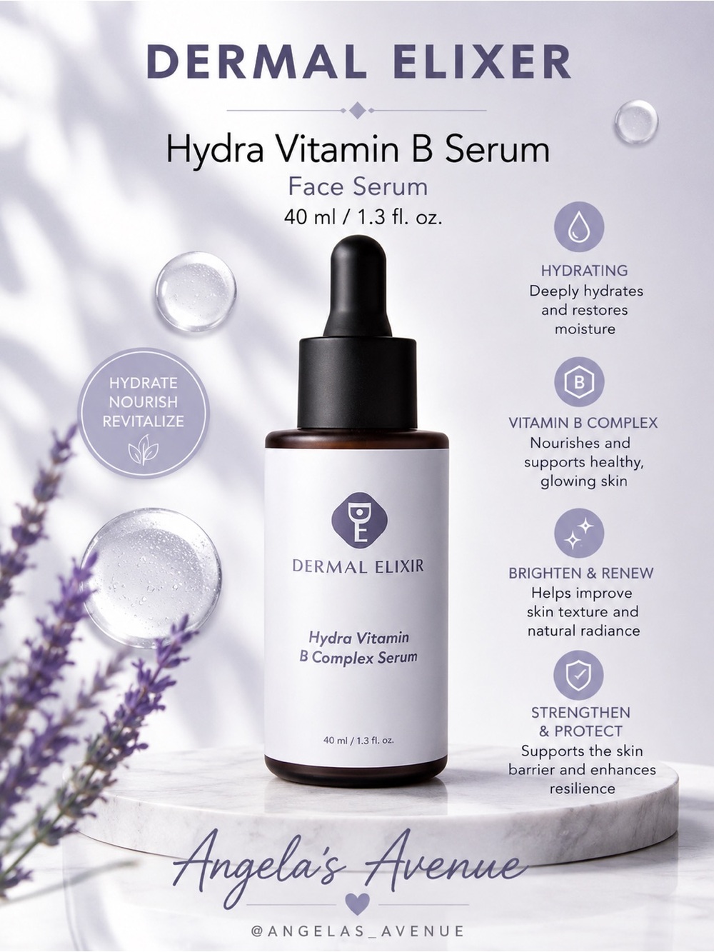 DERMAL ELIXIR - Hydra Vitamin B Serum - Face Serum